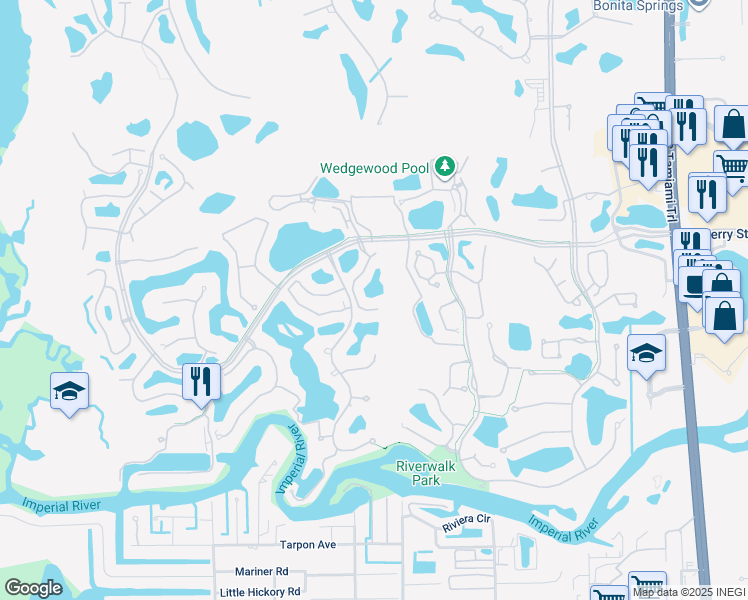 map of restaurants, bars, coffee shops, grocery stores, and more near 27081 Lake Harbor Court in Bonita Springs
