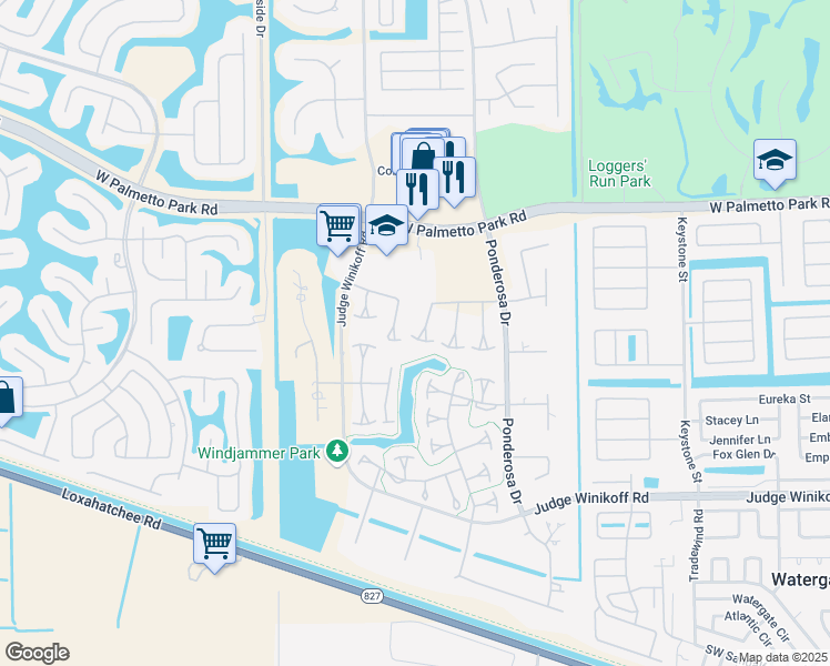 map of restaurants, bars, coffee shops, grocery stores, and more near 22299 Whistling Pines Lane in Boca Raton