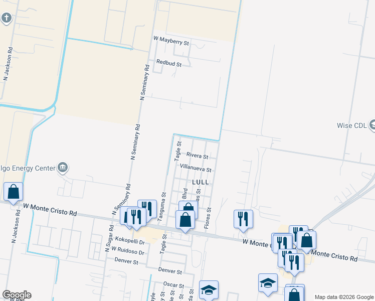 map of restaurants, bars, coffee shops, grocery stores, and more near 4222 Tagle Street in Edinburg