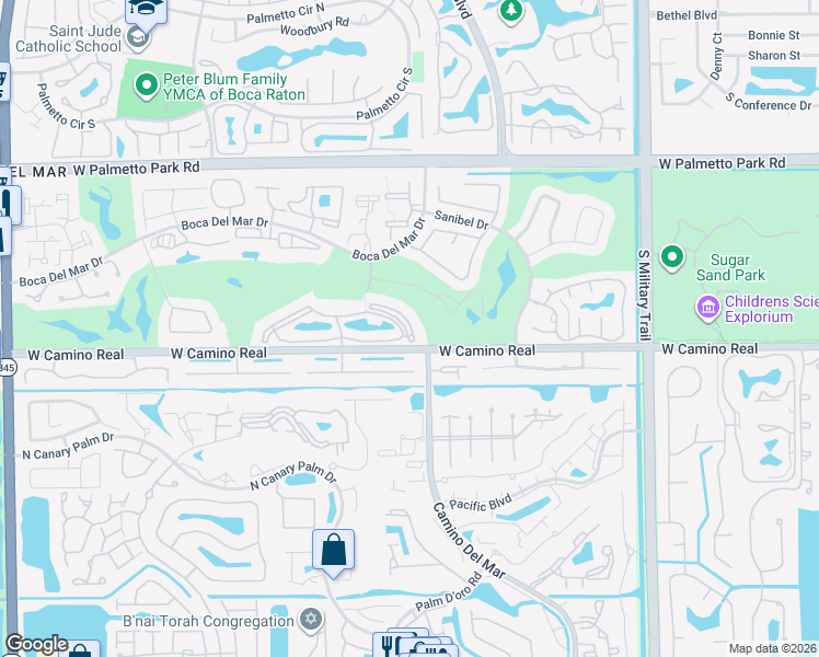 map of restaurants, bars, coffee shops, grocery stores, and more near 6061 Balboa Circle in Boca Raton