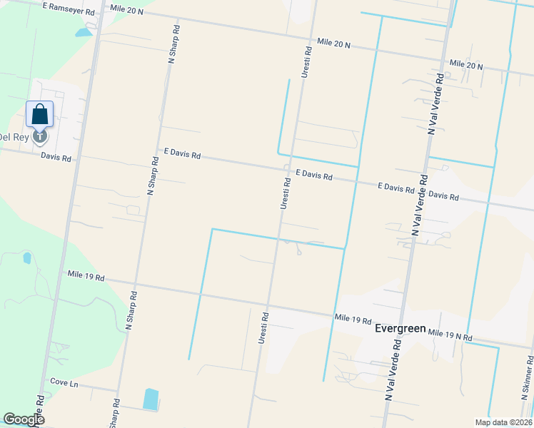 map of restaurants, bars, coffee shops, grocery stores, and more near 22215 Uresti Road in Edinburg