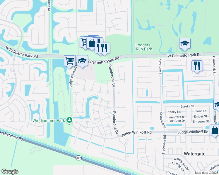 map of restaurants, bars, coffee shops, grocery stores, and more near 22294 Timberly Drive in Boca Raton