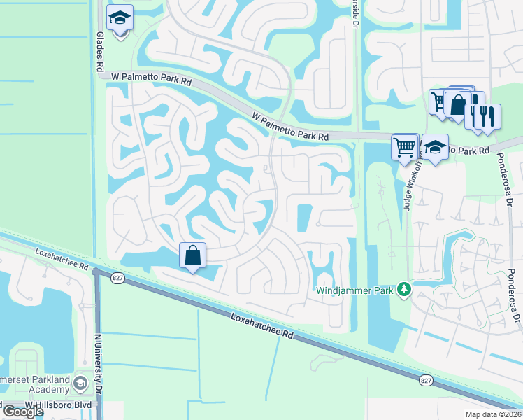map of restaurants, bars, coffee shops, grocery stores, and more near 12301 Cabot Court in Boca Raton