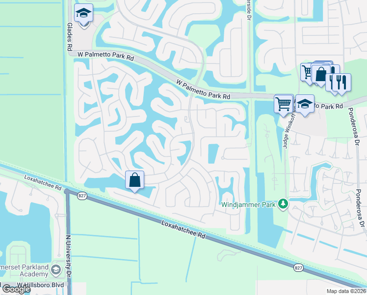 map of restaurants, bars, coffee shops, grocery stores, and more near 12300 Cabot Court in Boca Raton