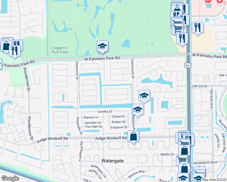 map of restaurants, bars, coffee shops, grocery stores, and more near 4690 Betelnut Street in Boca Raton