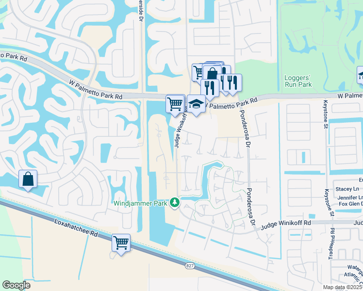 map of restaurants, bars, coffee shops, grocery stores, and more near 22309 Thousand Pines Lane in Boca Raton