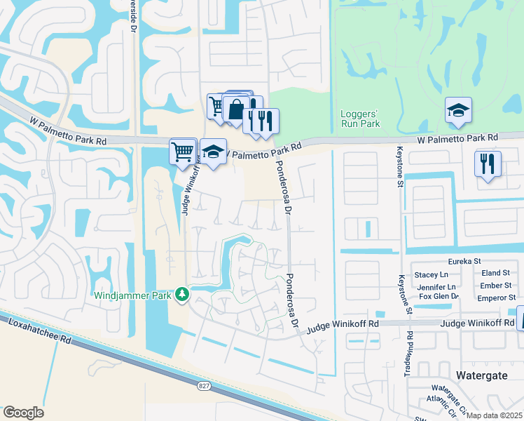 map of restaurants, bars, coffee shops, grocery stores, and more near 22292 Misty Woods Way in Boca Raton