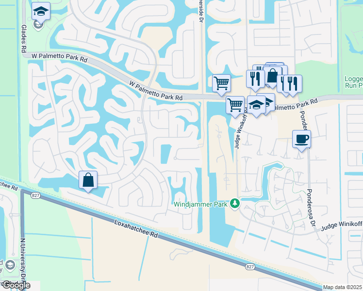 map of restaurants, bars, coffee shops, grocery stores, and more near 12234 Boca Reserve Lane in Boca Raton