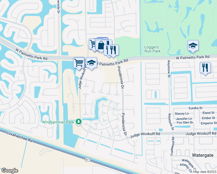 map of restaurants, bars, coffee shops, grocery stores, and more near 22292 Misty Woods Way in Boca Raton