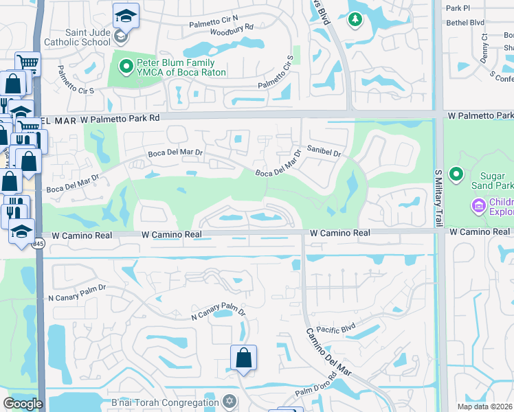 map of restaurants, bars, coffee shops, grocery stores, and more near 6200 Boca Del Mar Drive in Boca Raton