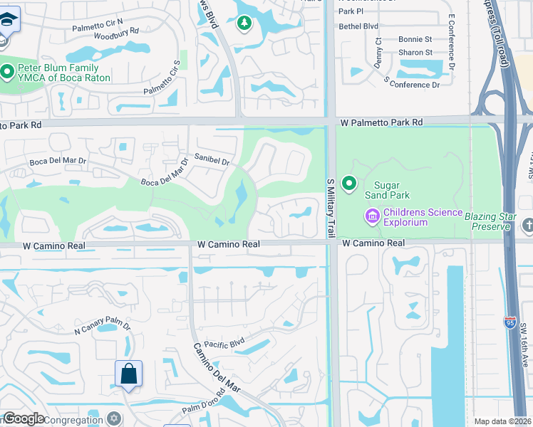 map of restaurants, bars, coffee shops, grocery stores, and more near 5721 N Cameo Dr in Boca Raton