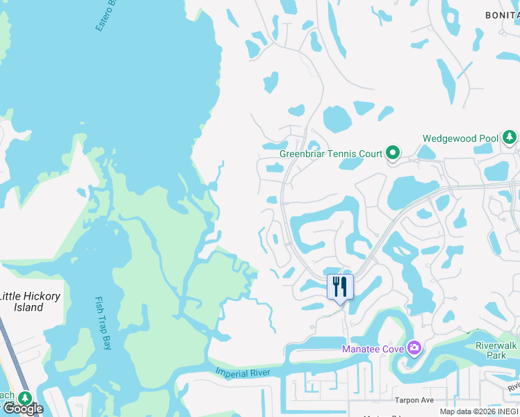 map of restaurants, bars, coffee shops, grocery stores, and more near 4564 Shell Ridge Court in Bonita Springs