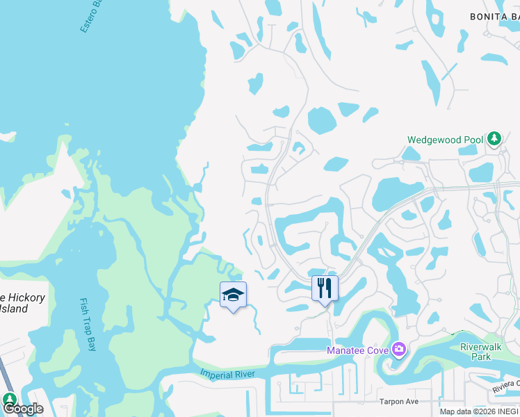 map of restaurants, bars, coffee shops, grocery stores, and more near 4564 Shell Ridge Court in Bonita Springs