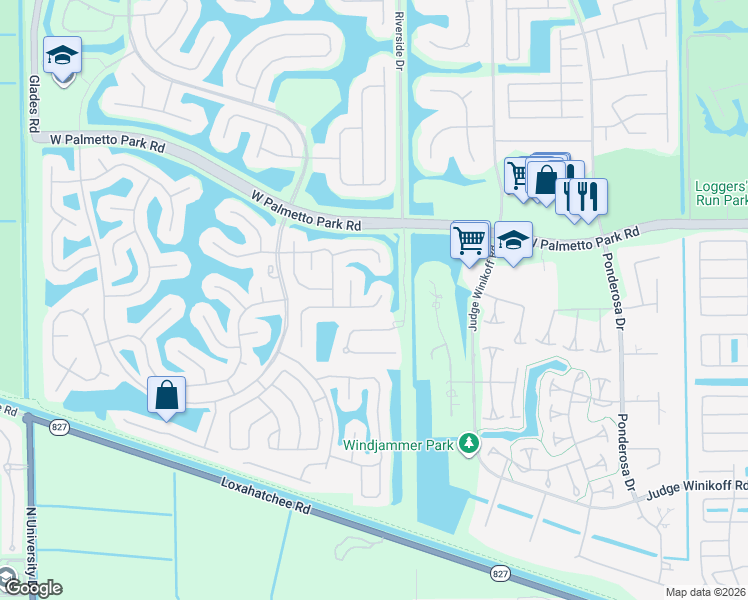 map of restaurants, bars, coffee shops, grocery stores, and more near 12045 Quilting Lane in Boca Raton