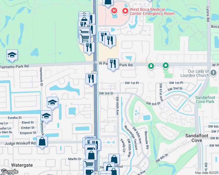map of restaurants, bars, coffee shops, grocery stores, and more near 22246 Boca Rancho Drive in Boca Raton