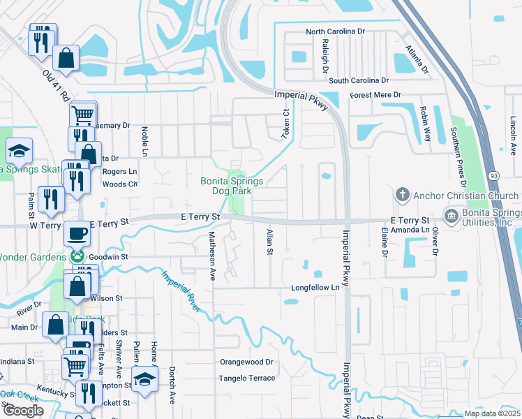 map of restaurants, bars, coffee shops, grocery stores, and more near 11166 La Coruna Ln in Bonita Springs
