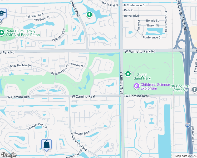 map of restaurants, bars, coffee shops, grocery stores, and more near 5721 North Cameo Drive in Boca Raton
