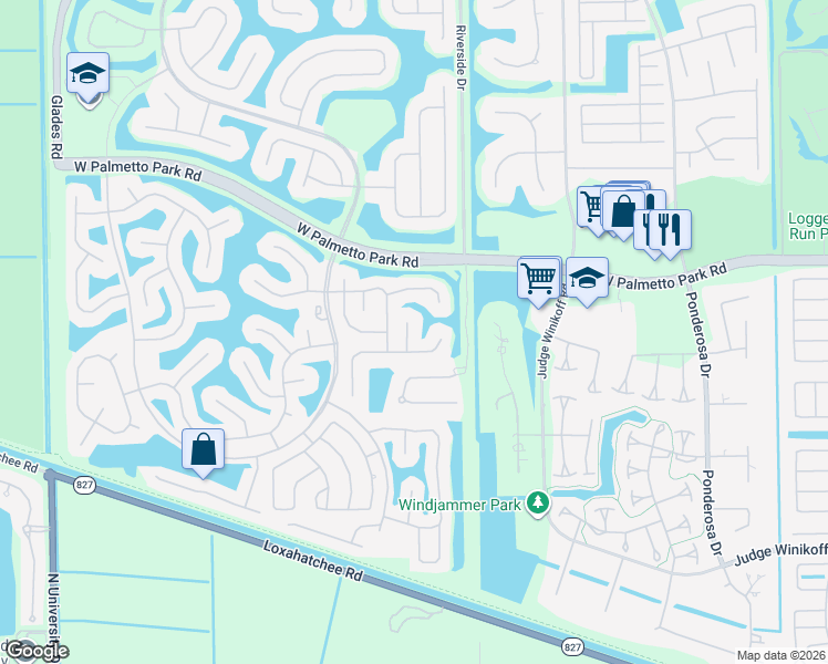 map of restaurants, bars, coffee shops, grocery stores, and more near 12045 Quilting Lane in Boca Raton