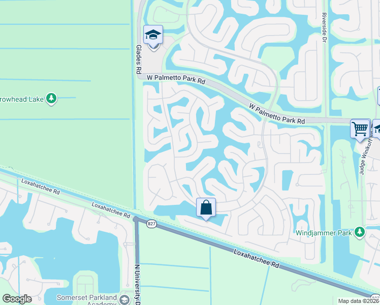 map of restaurants, bars, coffee shops, grocery stores, and more near 22032 Palm Grass Drive in Boca Raton