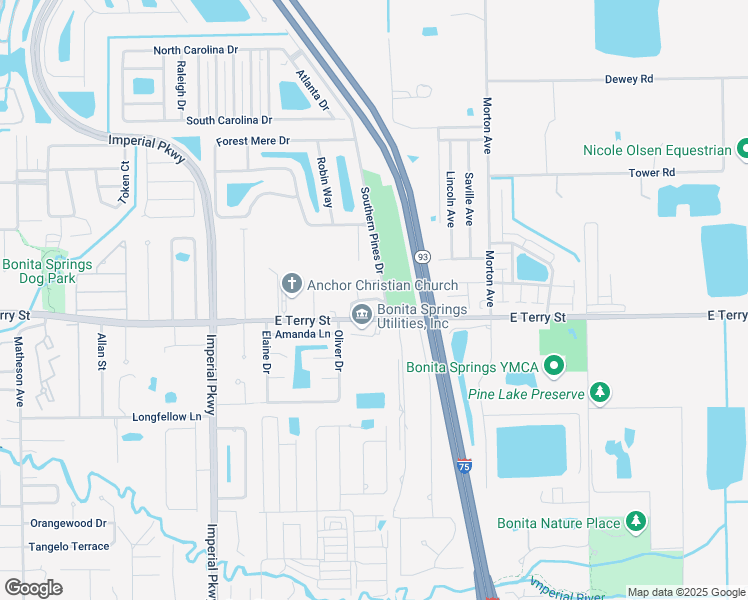 map of restaurants, bars, coffee shops, grocery stores, and more near 26750 Southern Pines Drive in Bonita Springs