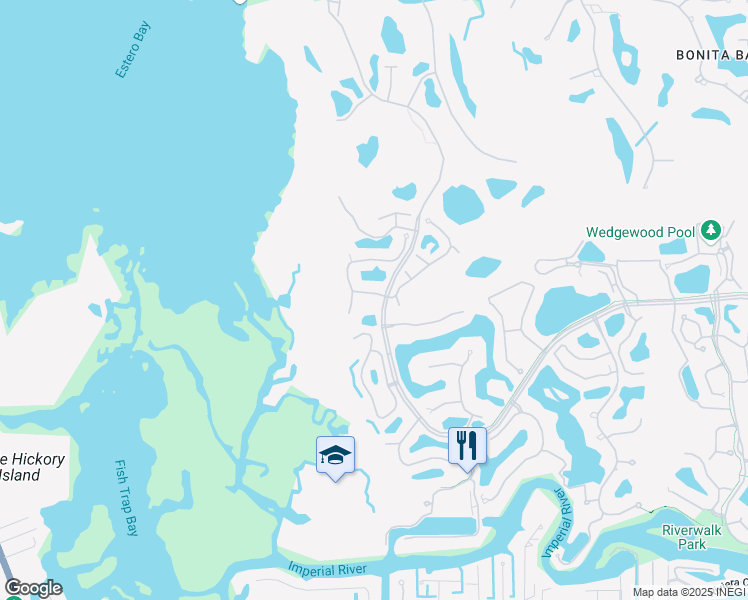 map of restaurants, bars, coffee shops, grocery stores, and more near 4700 Montego Pointe Way in Bonita Springs