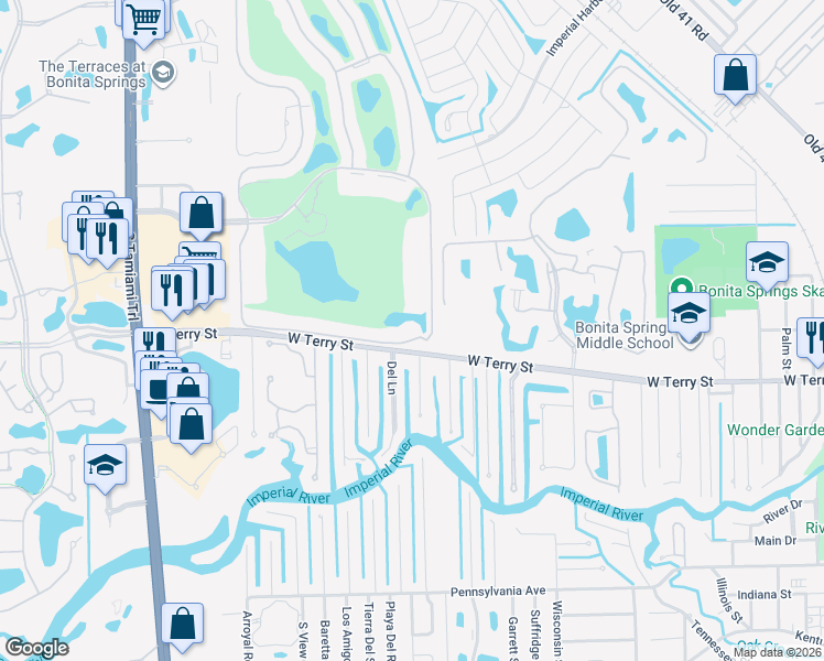 map of restaurants, bars, coffee shops, grocery stores, and more near 26991 Clarkston Drive in Bonita Springs