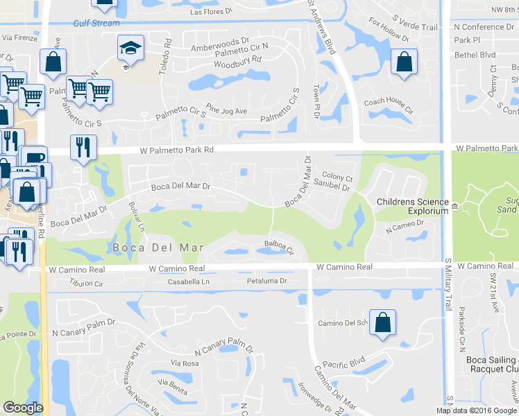map of restaurants, bars, coffee shops, grocery stores, and more near 6200 Boca Del Mar Drive in Boca Raton