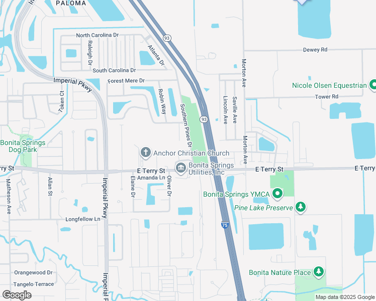 map of restaurants, bars, coffee shops, grocery stores, and more near 11961 Palm Bay Court in Bonita Springs