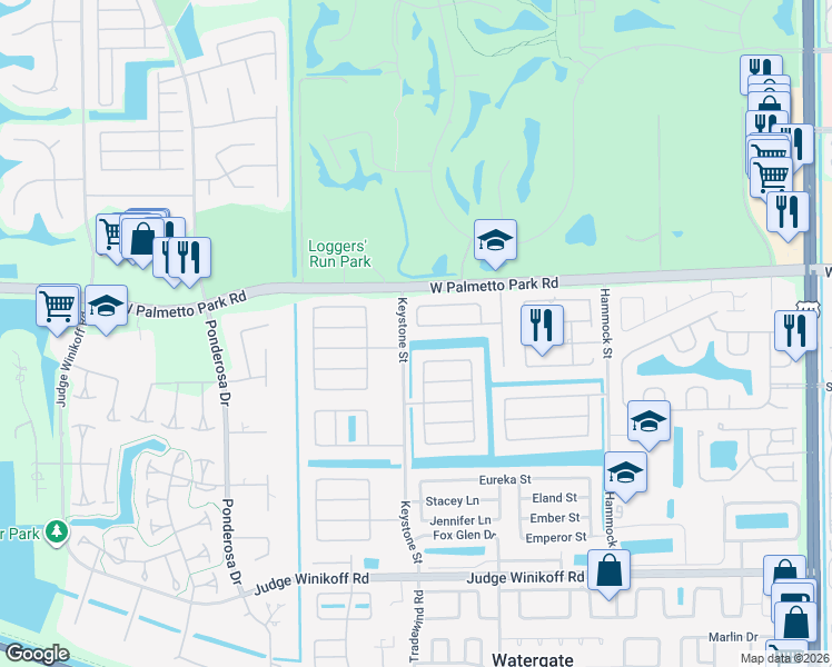 map of restaurants, bars, coffee shops, grocery stores, and more near 4970 Alfresco St in Boca Raton