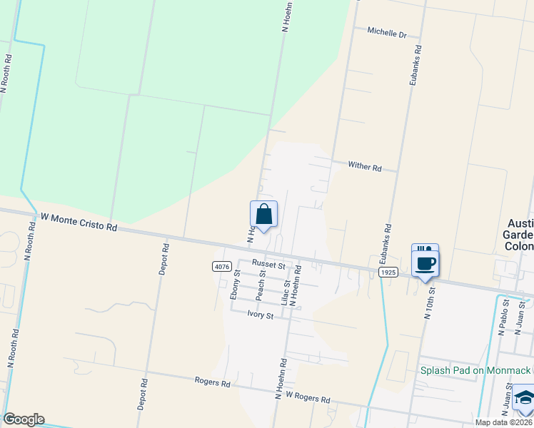 map of restaurants, bars, coffee shops, grocery stores, and more near 15910 North Hoehn Road in Edinburg