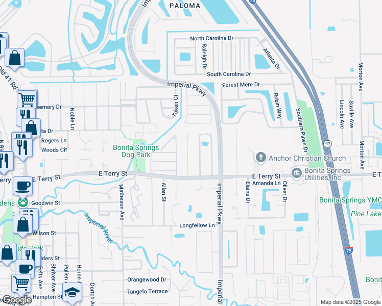 map of restaurants, bars, coffee shops, grocery stores, and more near 26935 Piva Ct in Bonita Springs