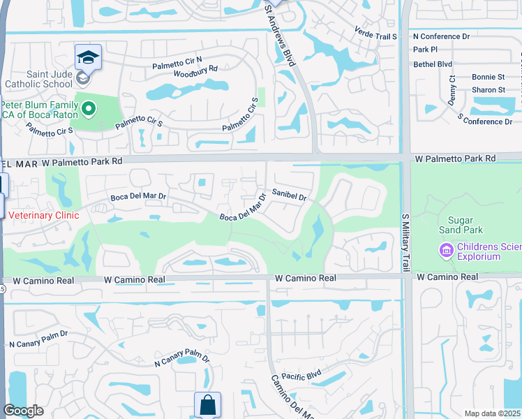 map of restaurants, bars, coffee shops, grocery stores, and more near 5991 Pinebrook Drive in Boca Raton