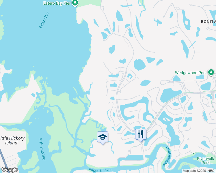 map of restaurants, bars, coffee shops, grocery stores, and more near 4700 Montego Pointe Way in Bonita Springs