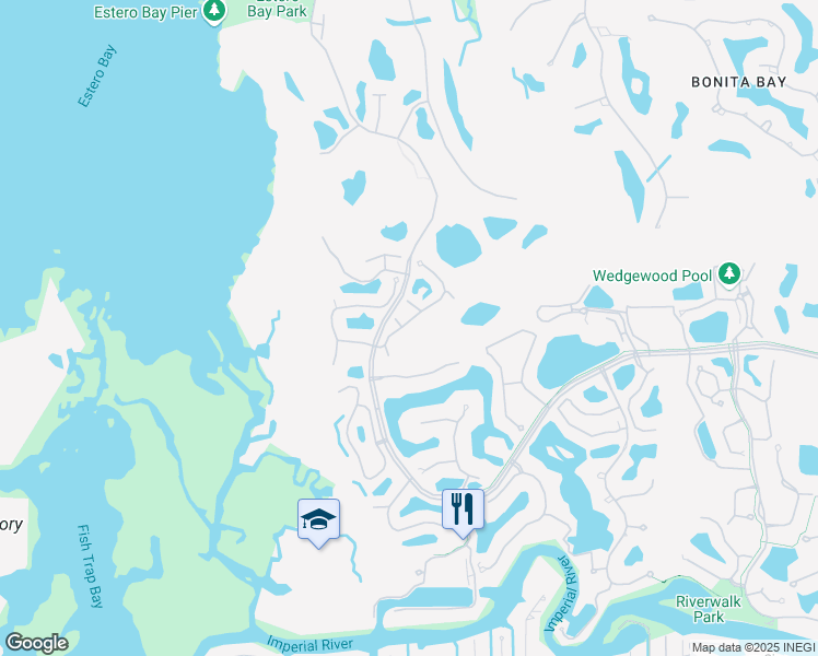 map of restaurants, bars, coffee shops, grocery stores, and more near 26951 Wyndhurst Court in Bonita Springs