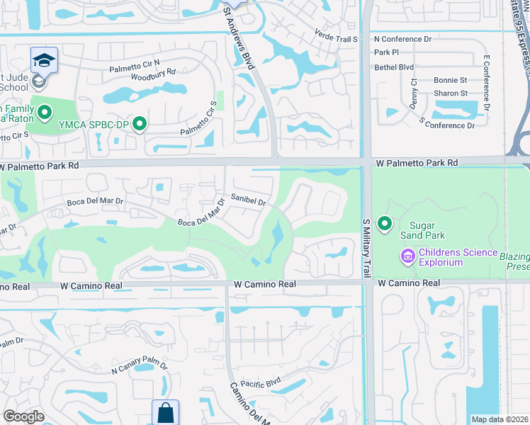 map of restaurants, bars, coffee shops, grocery stores, and more near 5860 Pinebrook Drive in Boca Raton