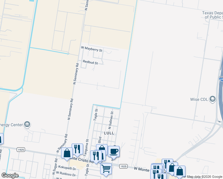 map of restaurants, bars, coffee shops, grocery stores, and more near 912 Hickory Street in Edinburg