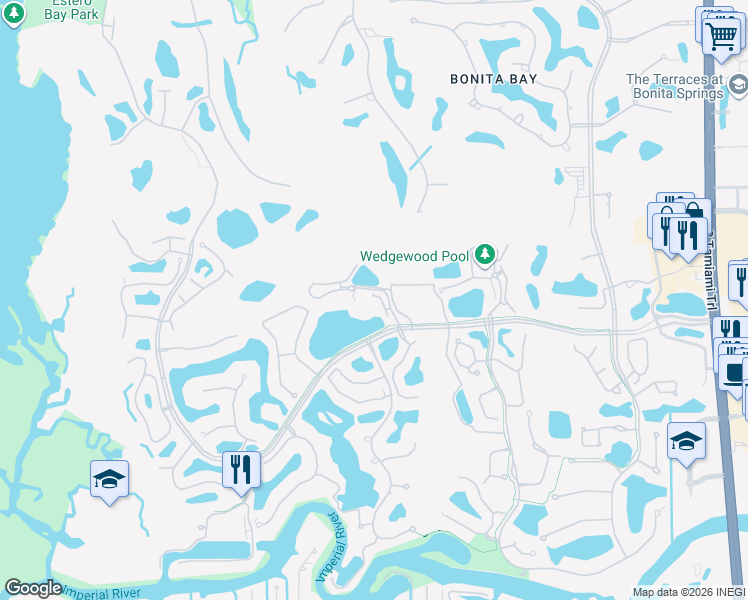 map of restaurants, bars, coffee shops, grocery stores, and more near 4091 Bayhead Drive in Bonita Springs