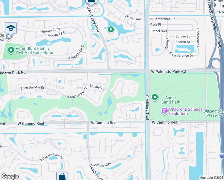 map of restaurants, bars, coffee shops, grocery stores, and more near 5860 Pinebrook Drive in Boca Raton
