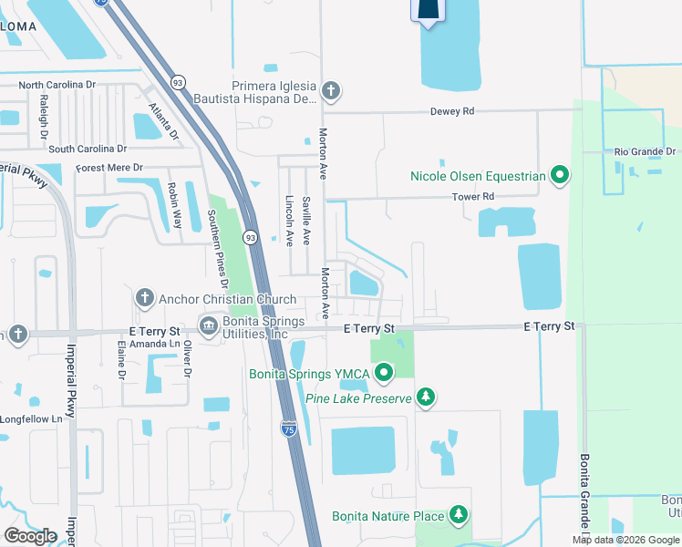 map of restaurants, bars, coffee shops, grocery stores, and more near 26830 Robinhood Lane in Bonita Springs