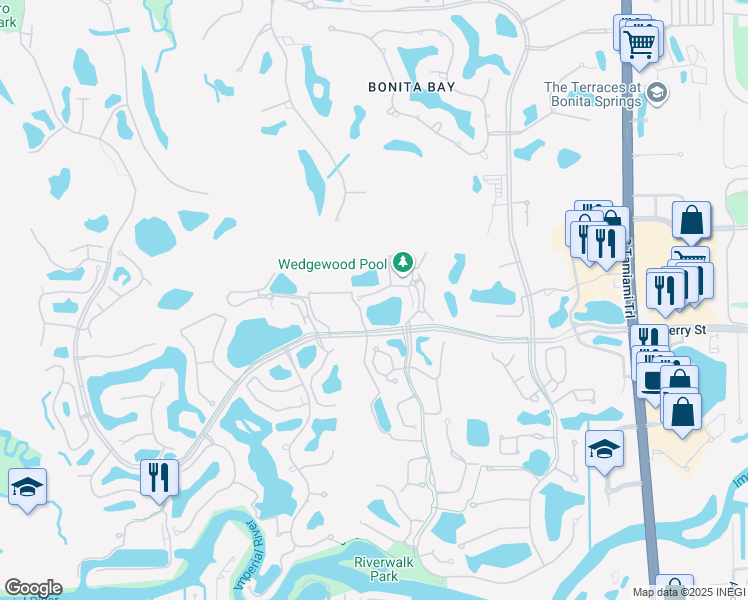 map of restaurants, bars, coffee shops, grocery stores, and more near 26881 Wedgewood Drive in Bonita Springs