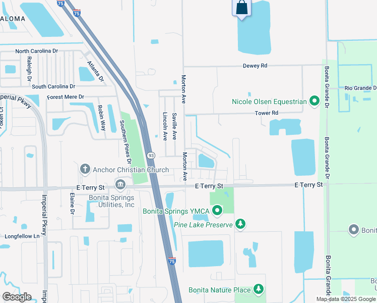 map of restaurants, bars, coffee shops, grocery stores, and more near 26812 Robinhood Lane in Bonita Springs