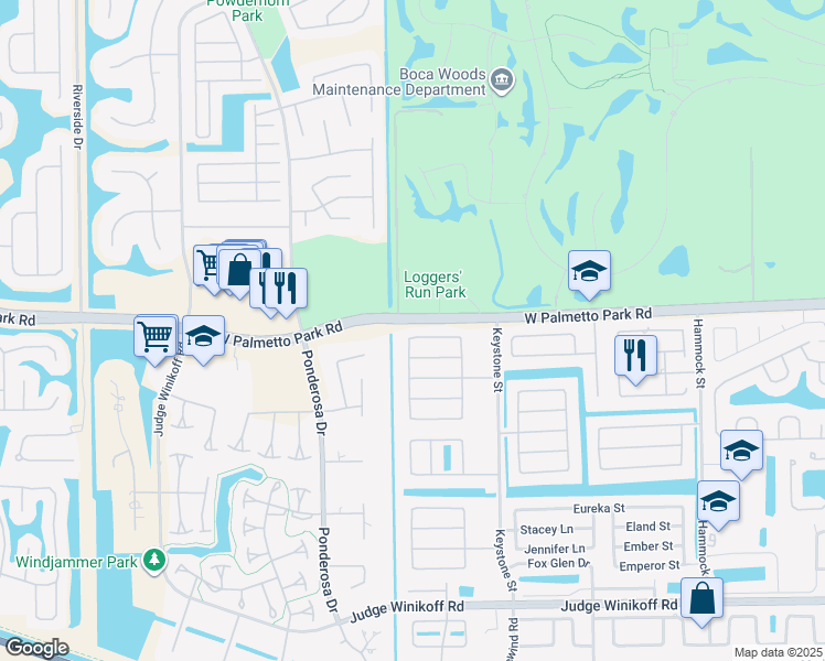 map of restaurants, bars, coffee shops, grocery stores, and more near 11221 Malayan Street in Boca Raton