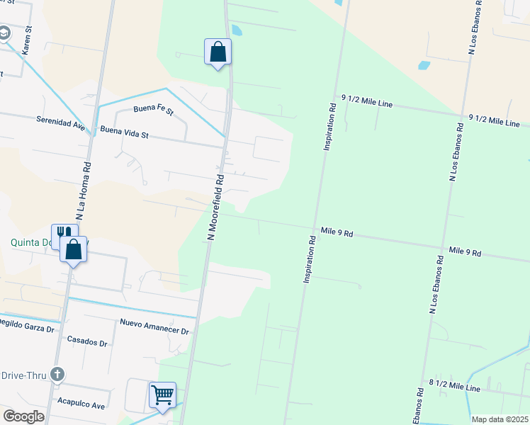 map of restaurants, bars, coffee shops, grocery stores, and more near 1852 West Mile 9 Road in Mission