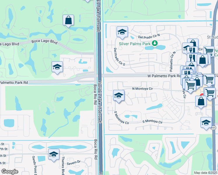 map of restaurants, bars, coffee shops, grocery stores, and more near 7984 Chula Vista Crescent in Boca Raton