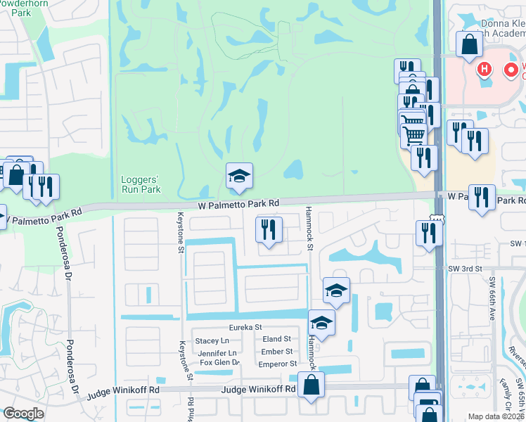 map of restaurants, bars, coffee shops, grocery stores, and more near 4675 Addison Street in Boca Raton