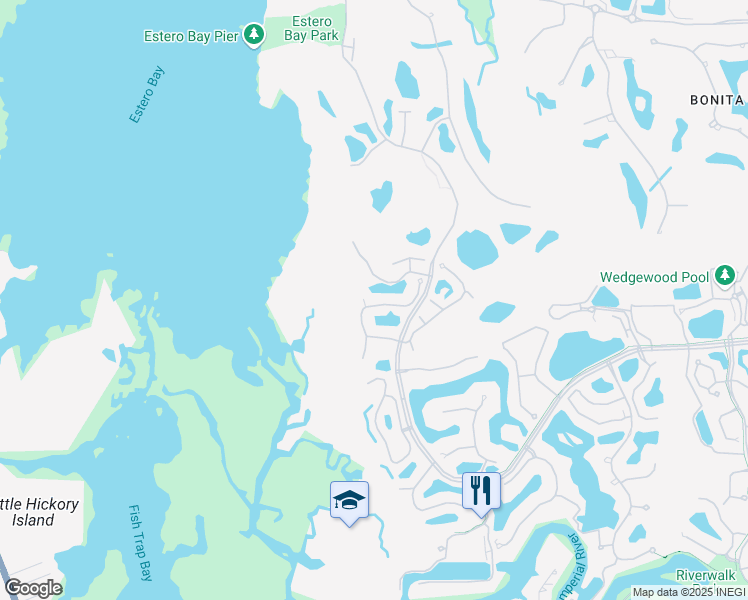 map of restaurants, bars, coffee shops, grocery stores, and more near 4801 Island Pond Court in Bonita Springs