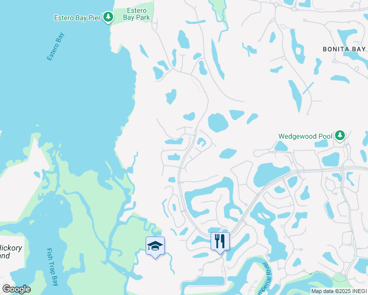 map of restaurants, bars, coffee shops, grocery stores, and more near 29626 Montego Pointe Court in Bonita Springs