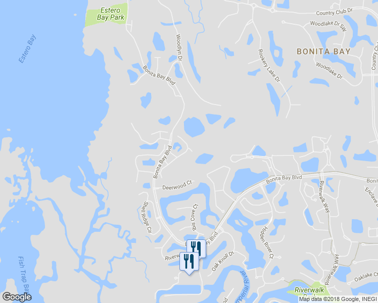 map of restaurants, bars, coffee shops, grocery stores, and more near 26881 Wyndhurst Court in Bonita Springs