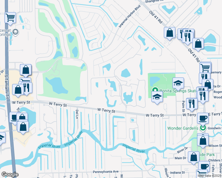map of restaurants, bars, coffee shops, grocery stores, and more near 26720 Bonita Fairways Boulevard in Bonita Springs