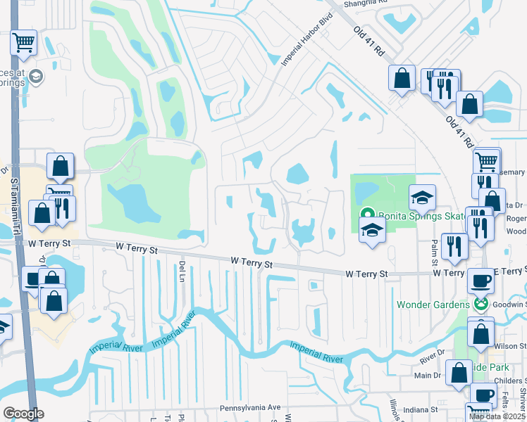 map of restaurants, bars, coffee shops, grocery stores, and more near 26720 Bonita Fairways Boulevard in Bonita Springs
